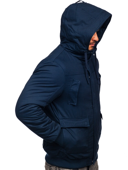Herr Tjock vinterjacka i bomull Marinblå Bolf 1890