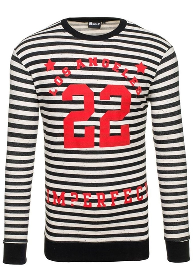 Herr Sweatshirt med tryck Svart Bolf 71