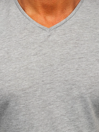 Herr Basic V-ringad T-shirt Grå Bolf  192131