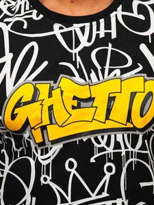 Herr T-shirt med tryck Svart Bolf 8T953