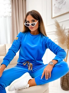 Dam 2-delad Velour Träningsoverall Himmelsblå Bolf 8129