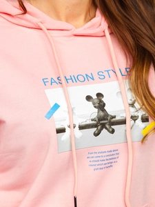 Dam Huvtröja med tryck Rosa Bolf HL9268