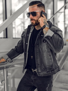 Herr Jeansjacka Svart Bolf MJ504NA