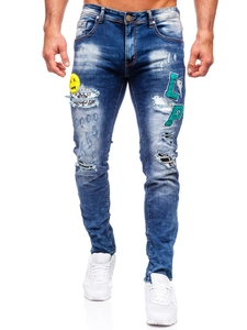 Herr Jeans Slim Fit Marinblå Bolf E7860