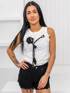 Dam Linne med tryck Vit Bolf 96T656