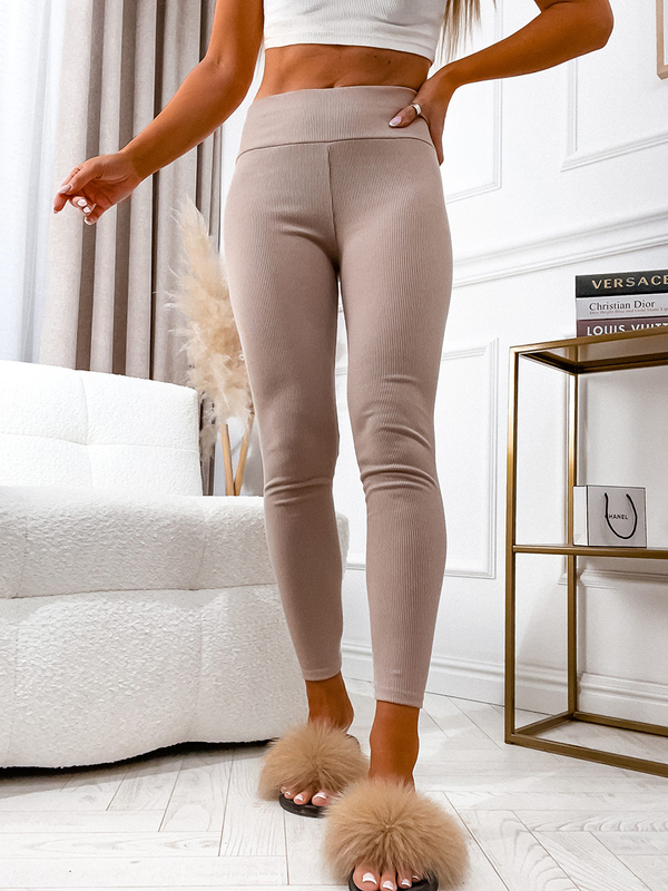 Dam Randiga Leggings Cappuccino Bolf 020