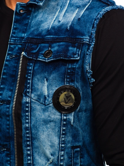 Herr Jeansväst Marinblå Bolf G115