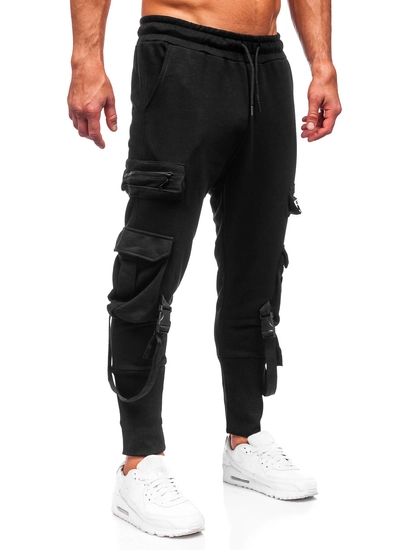 Herr Cargo-sweatpants Svart Bolf 6582