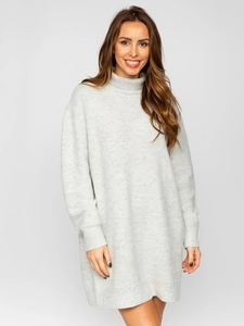 Dam Lång Oversize Polotröja Grå Bolf J51882