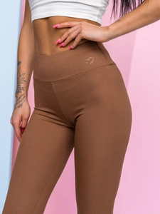 Dam Randiga Leggings Brun Bolf W7903