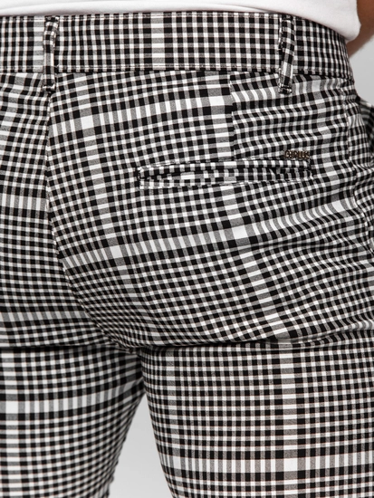Herr Eleganta rutiga byxor Svart-Vit Bolf 184147
