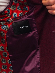 Herr Casual Kavaj Vinröd Bolf 24401