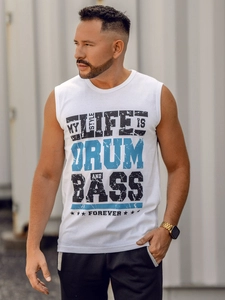 Herr Linne med tryck Vit Bolf 14810