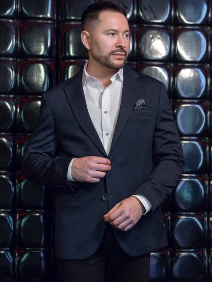 Herr Casual Kavaj Bläckfärgad Bolf 24401-1