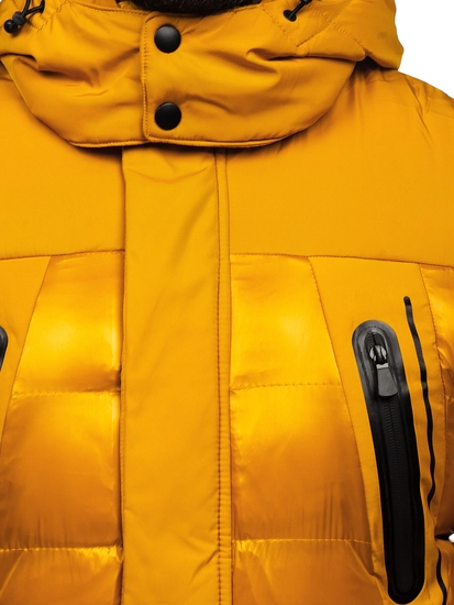 Herr Quiltad Vinterjacka Kamel Bolf 99527