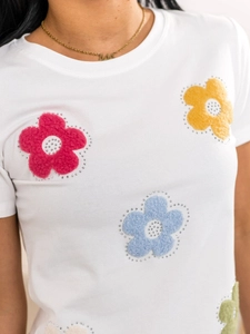 Dam T-shirt med tryck Vit Bolf 95T2529