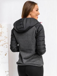 Dam Lättviktsjacka med huva Svart Bolf KSW4005A1