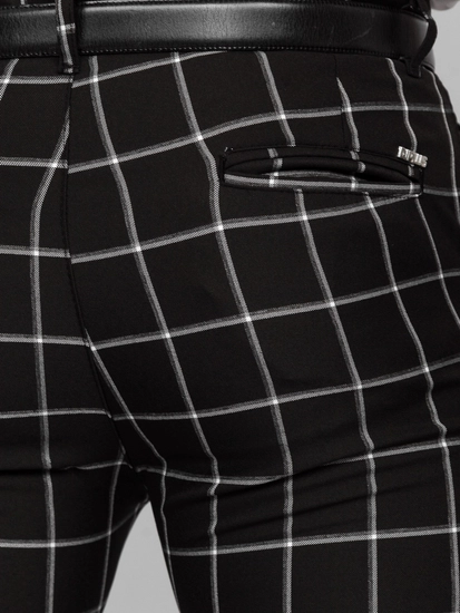 Herr Bomulls Rutig Chinos Svart Bolf 0046