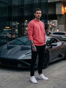 Herr Tjock Sweatshirt Laxfärgad Bolf 2001