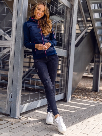 Dam Lättviktsjacka med huva Marinblå Bolf KSW4001A