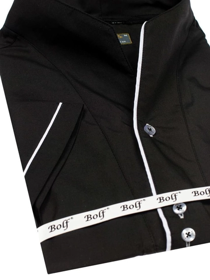 Herr Kortärmad skjorta Svart Bolf 5518