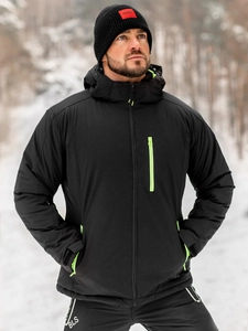 Herr Sportig Vinterjacka Svart Bolf HH011