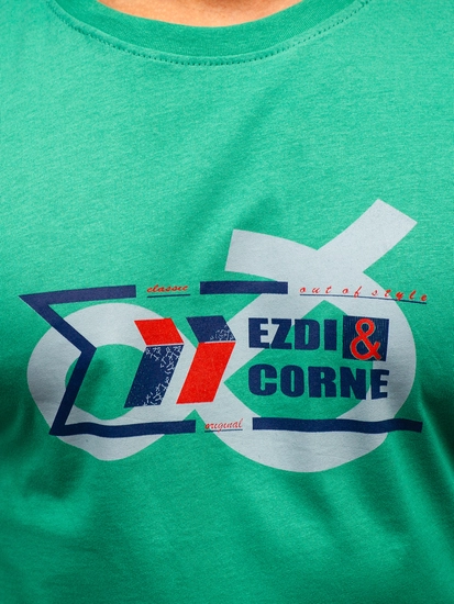 Herr Bomulls T-shirt Grön Bolf 14736