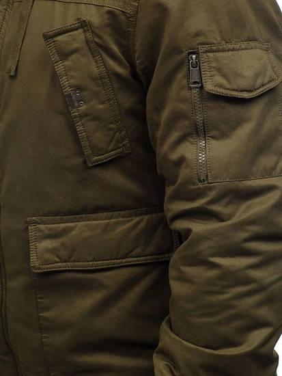 Herr Tjock vinterjacka i bomull Grön Bolf 1890