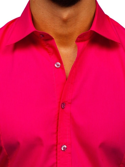 Herr Elegant Långärmad Skjorta Korallfärgad Bolf 1703