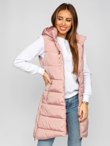 Dam Lång Quiltad Väst Rosa Bolf 81261