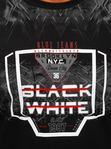 Herr T-shirt med tryck Svart Bolf 14207