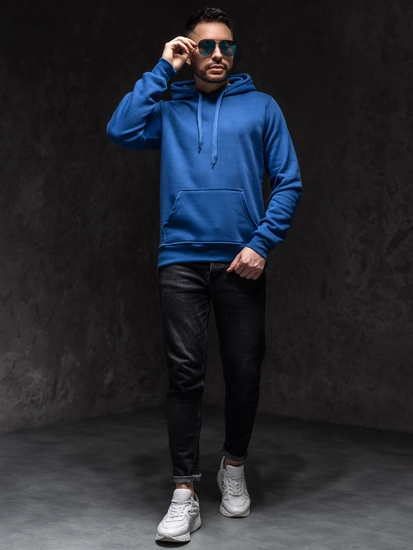 Herr Huvtröja med känguruficka Royal Blå Bolf 2009A1