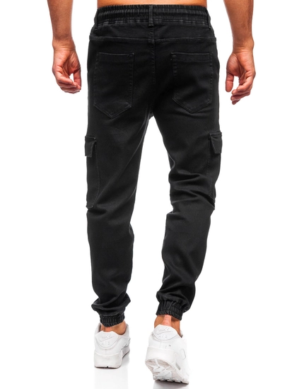 Herr Jeans cargo-joggers Svart Bolf 8170
