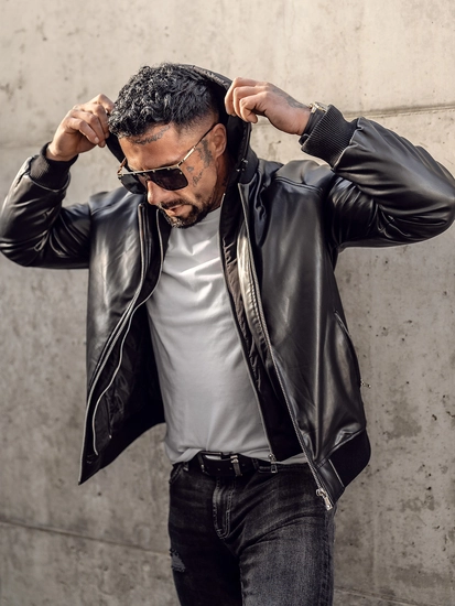 Herr Skinnjacka Bomber Svart Bolf 11Z8004