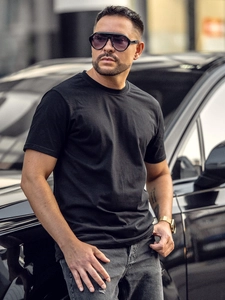 Herr Bomulls Basic T-shirt Svart Bolf 14291A