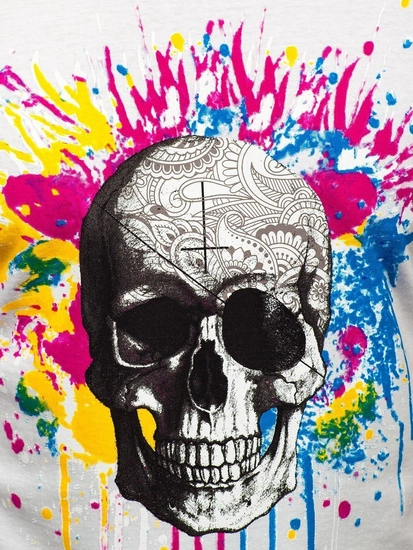 Herr Mönstrad T-shirt Vit Bolf 142170