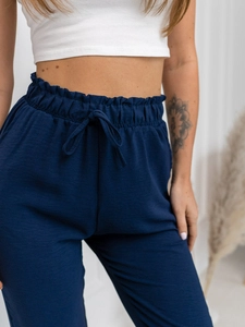 Dam Bomulls Byxor Marinblå Bolf W7921