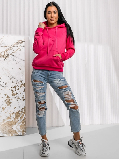 Dam Sweatshirt med känguruficka Fuchsia Bolf W02A1