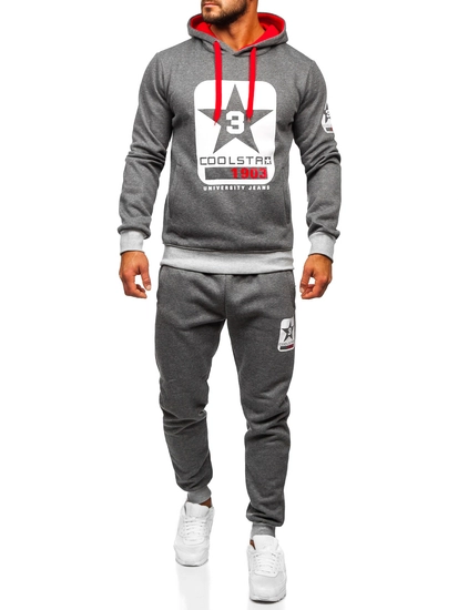 Herr Träningsoverall med huva Grafitgrå Bolf 8C59