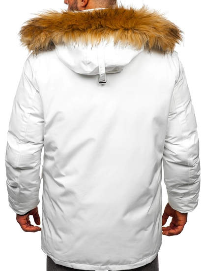 Herr Vinterparkas Vit Bolf 1173