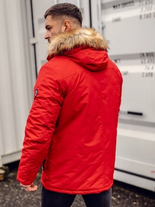Herr Vinterparkas alaska Röd Bolf WX032AA