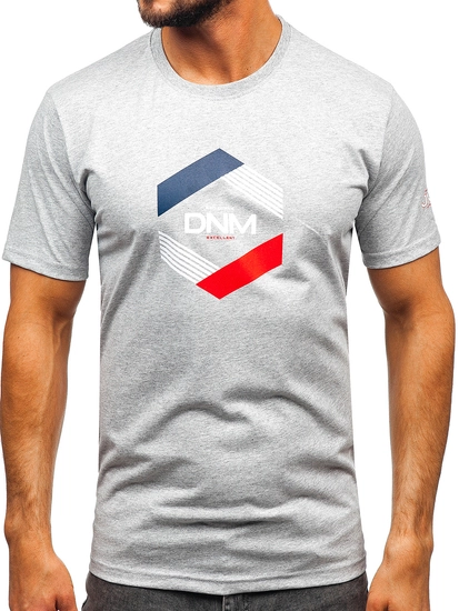 Herr Bomulls T-shirt Grå Bolf 14741