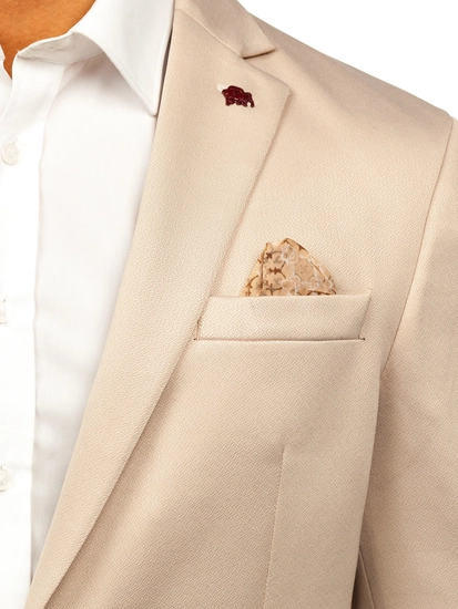 Herr Elegant Kavaj Beige Bolf 022