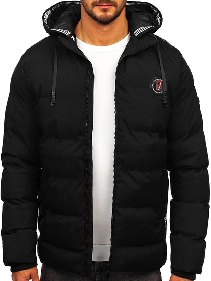 Herr Quiltad Vinterjacka Svart Bolf HSS052