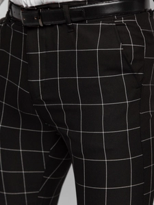 Herr Eleganta rutiga byxor Svart Bolf 0040