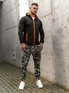 Herr Lättvikt Softshelljacka Svart-Orange Bolf HH017A