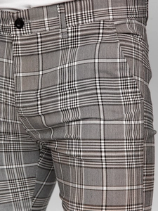 Herr Eleganta rutiga byxor Grå Bolf 184176