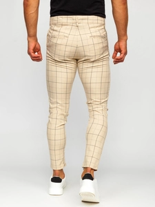 Herr Rutig Chinobyxor Beige Bolf 0060