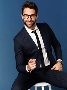 Herr Elegant Slim Slips Svart Bolf K001