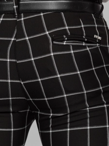 Herr Bomulls Rutig Chinos Svart Bolf 0046